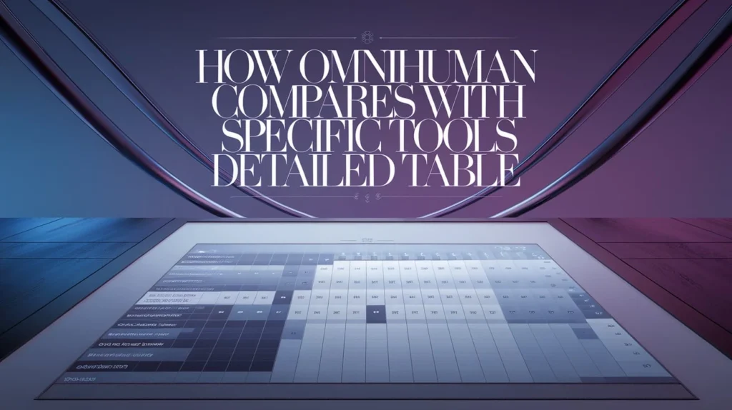 How OmniHuman compares with specific tools — Detailed table