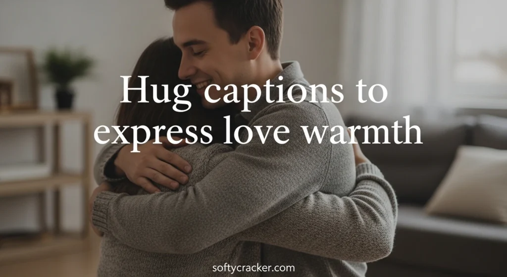 Hug captions to express love warmth